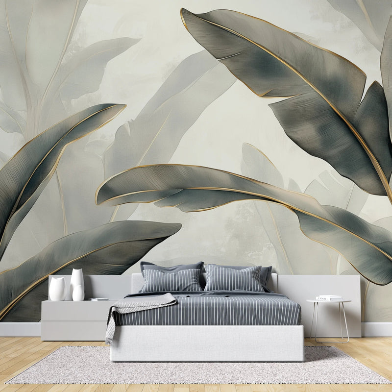 Luxury Tropical Banana Leaf Wallpaper Mural
