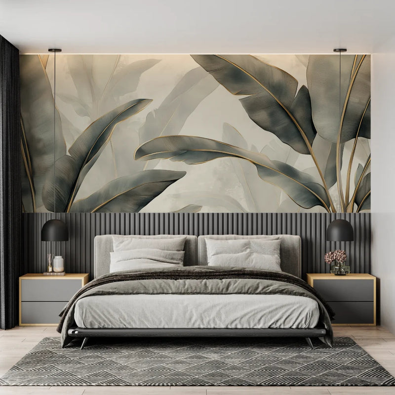 Luxury Tropical Banana Leaf Wallpaper Mural