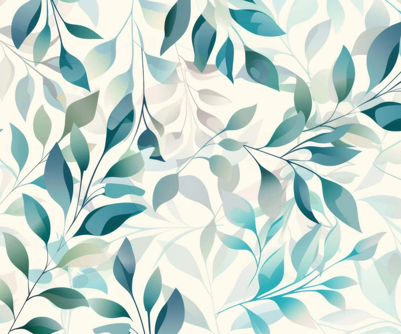 Watercolor Green Foliage Wall Mural,Nature Botanical Wallpaper