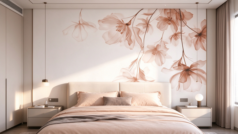 Sheer Beige Floral wallpaper