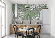 Papier Peint Jungle Vert Et Blanc