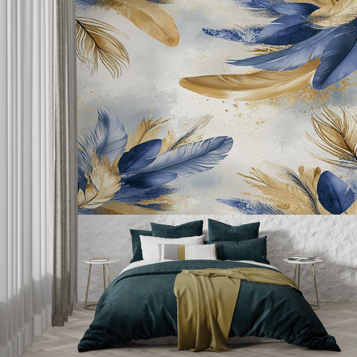 Papier Peint Plume Or