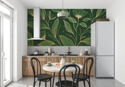 Papier Peint Doré Et Vert