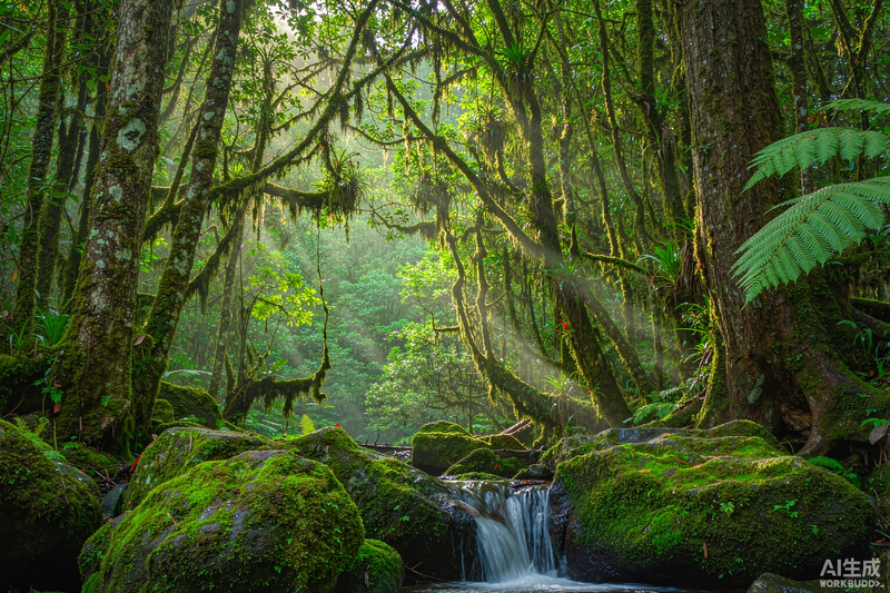 Tropical Jungle Tree Wallpaper Landscape Stream Mural