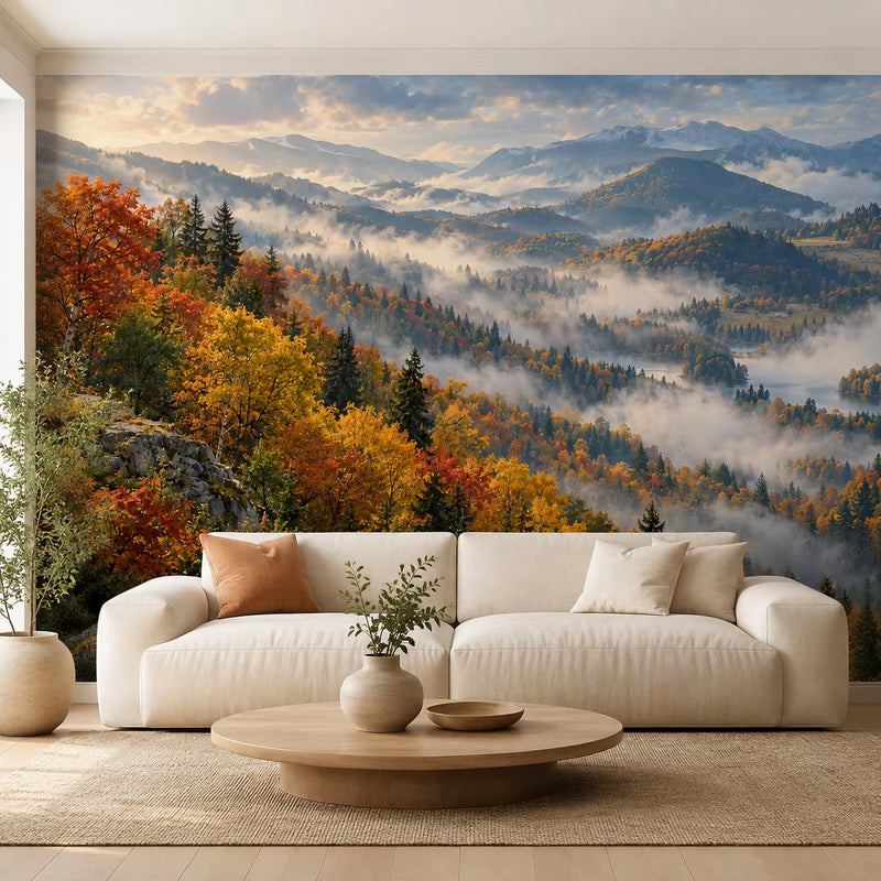 Foggy Mountain Forest Nature Scenic Wallpaper