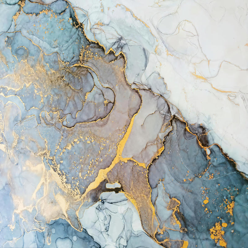 Blue Gold Marble Luxury Customized Wallpaper