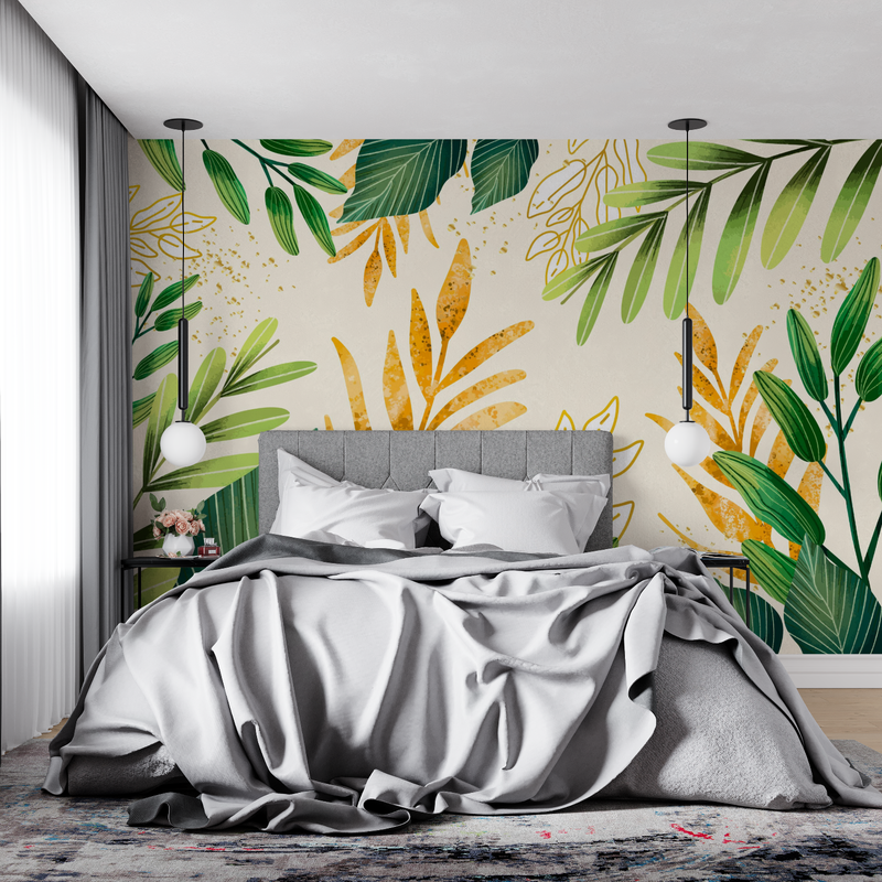 Papier Peint Vert Et Jaune