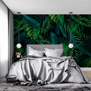 Papier Peint Jungle Noir Et Vert