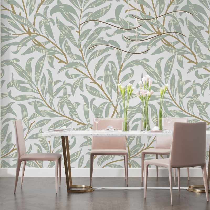 Papier Peint Motif Vert D Eau