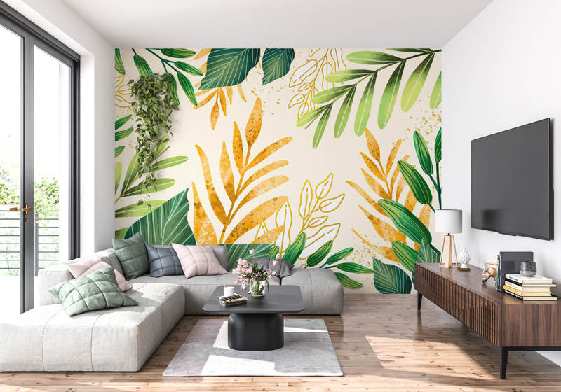 Papier Peint Vert Et Jaune
