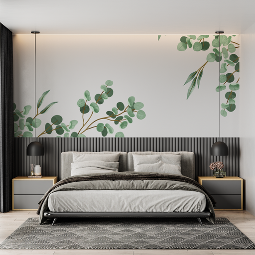 Papier Peint Vert Eucalyptus Chambre