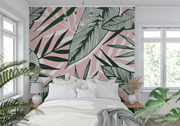 Papier Peint Jungle Vert Et Rose