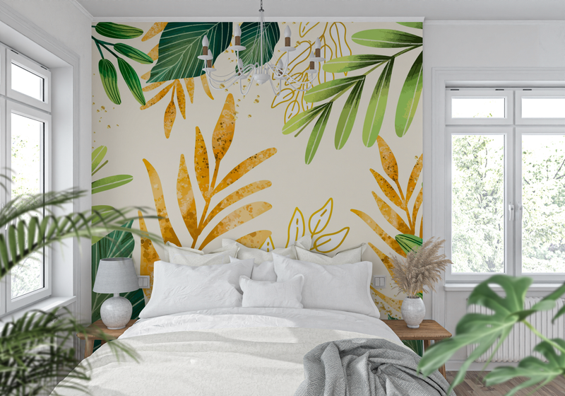 Papier Peint Vert Et Jaune